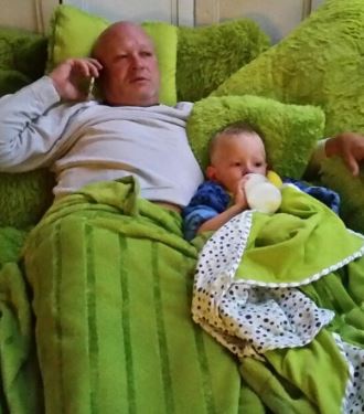 Ivan Hasek spending quality time with grandson